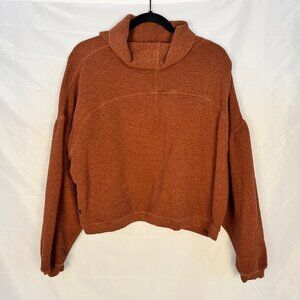Brick Red Knitted Turtleneck Sweater